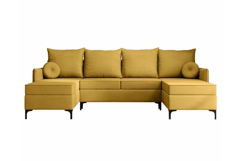 Knocklong 4-seters Hjørnesovesofa, Gul