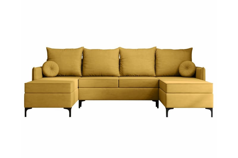 Knocklong 4-seters Hjørnesovesofa, Gul