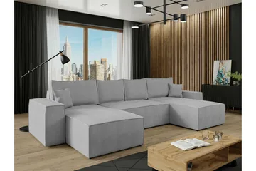 Knocklong 4-seters Hjørnesovesofa - Lysegrå - Møbler - Sofaer - Sovesofaer - Hjørnesovesofa