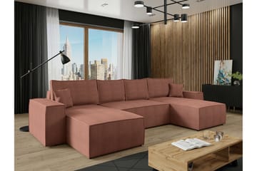 Knocklong 4-seters Hjørnesovesofa - Rosa - Møbler - Sofaer - Sovesofaer - Hjørnesovesofa
