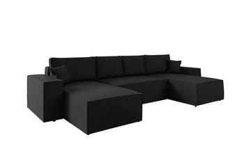 Knocklong 4-seters Hjørnesovesofa - Svart - Møbler - Sofaer - Sovesofaer - Hjørnesovesofa