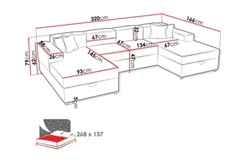 Knocklong 4-seters Hjørnesovesofa - Møbler - Sofaer - Sovesofaer - Hjørnesovesofa