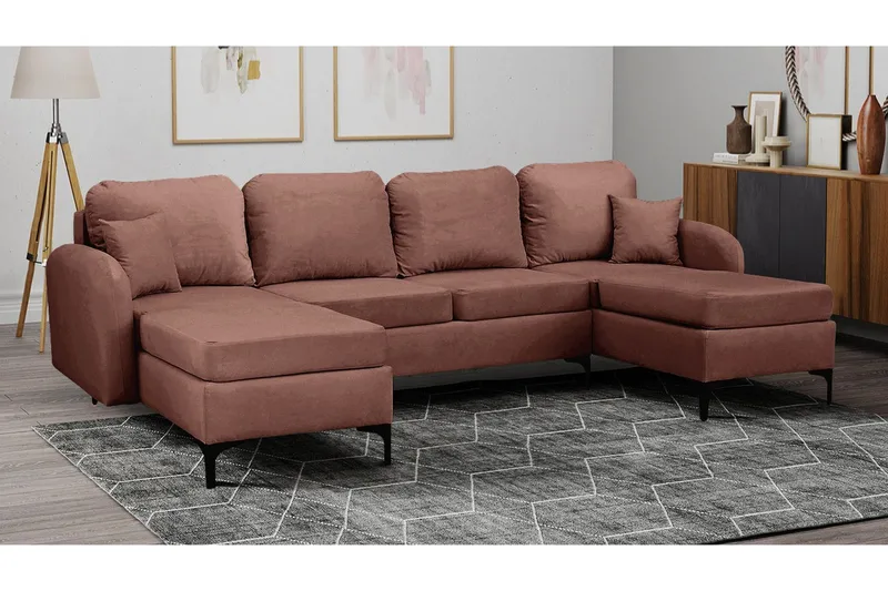 Knocklong 4-sits Hörnbäddsoffa Brown - Møbler - Sofaer - Sovesofaer - Hjørnesovesofa