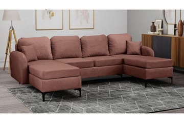 Knocklong 4-sits Hörnbäddsoffa NO_BRAND Brown - Møbler - Sofaer - Sovesofaer - Hjørnesovesofa