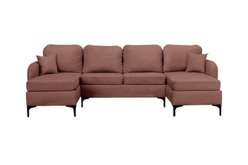 Knocklong 4-sits Hörnbäddsoffa NO_BRAND Brown - Møbler - Sofaer - Sovesofaer - Hjørnesovesofa