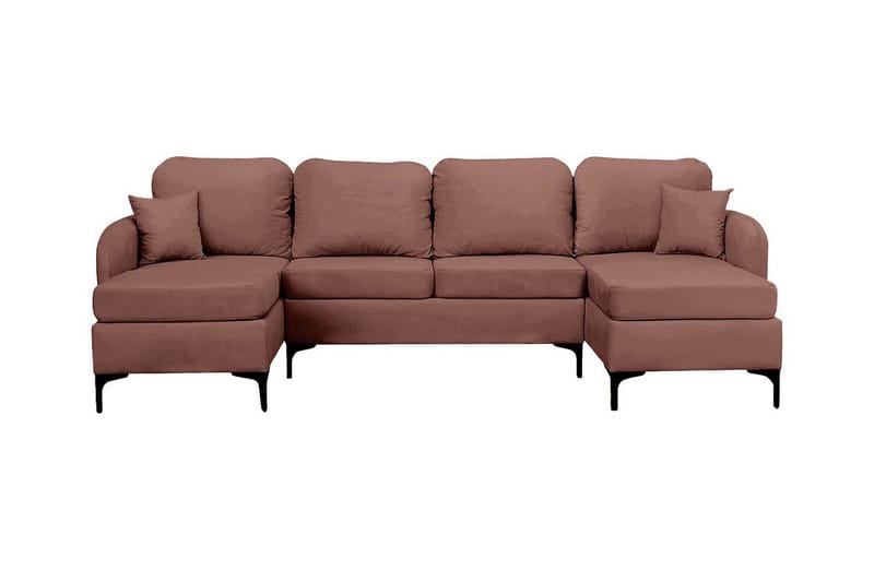 Knocklong 4-sits Hörnbäddsoffa NO_BRAND Brown - Møbler - Sofaer - Sovesofaer - Hjørnesovesofa