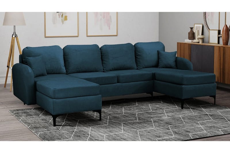 Knocklong 4-sits Hörnbäddsoffa NO_BRAND Dark blue - Møbler - Sofaer - Sovesofaer - Sovesofa divan