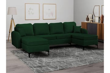 Knocklong 4-sits Hörnbäddsoffa NO_BRAND Dark green - Møbler - Sofaer - Sovesofaer - Sovesofa divan