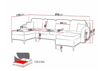 Knocklong 4-sits Hörnbäddsoffa NO_BRAND Dark grey - Møbler - Sofaer - Sovesofaer - Sovesofa divan