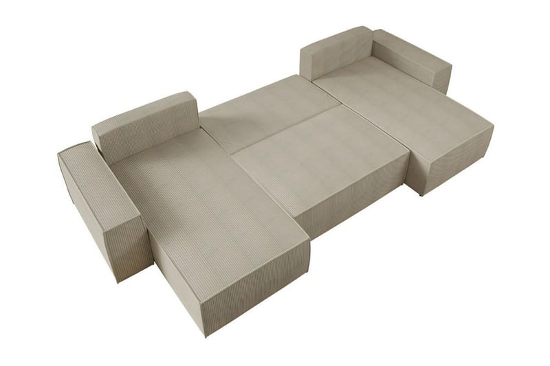 Knocklong 4-sits Hörnbäddsoffa NO_BRAND Yellow - Møbler - Sofaer - Sovesofaer - Hjørnesovesofa