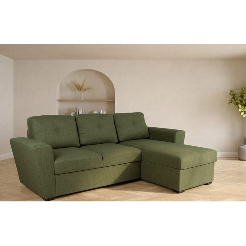 Hjørnesovesofa Korsvik - Grønn - Møbler - Sofaer - Sovesofaer - Langsgående sovesofa