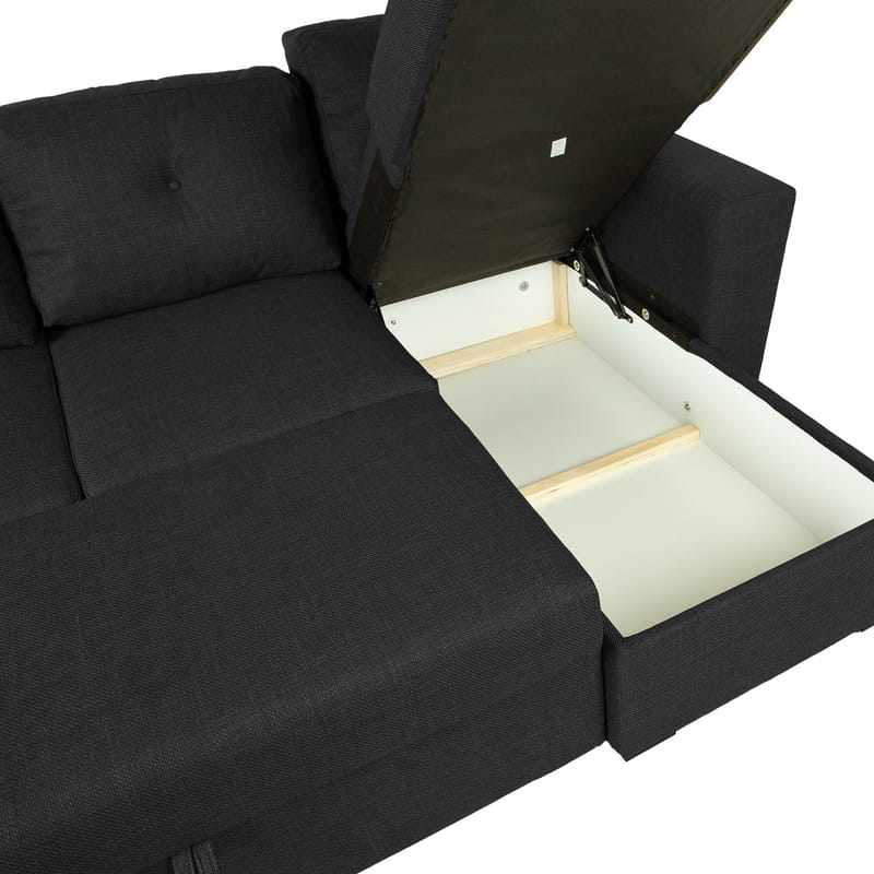 Hjørnesovesofa Korsvik - Mørk grå - Møbler - Sofaer - Sovesofaer - Hjørnesovesofa