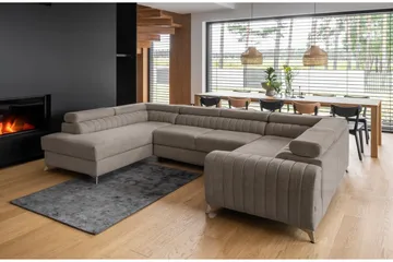 Kotori Hjørnesovesofa m. Sjeselong - Beige - Møbler - Sofaer - Sovesofaer - Hjørnesovesofa