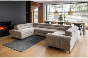 Kotori Hjørnesovesofa m. Sjeselong - Beige - Møbler - Sofaer - Sovesofaer - Hjørnesovesofa