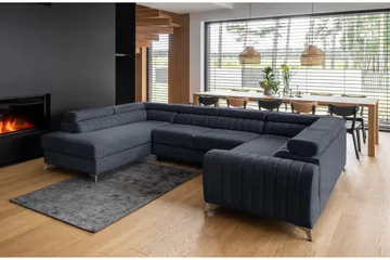 Kotori Hjørnesovesofa m. Sjeselong - Blå - Møbler - Sofaer - Sovesofaer - Hjørnesovesofa
