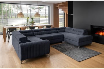 Kotori Hjørnesovesofa m. Sjeselong - Blå - Møbler - Sofaer - Sovesofaer - Hjørnesovesofa