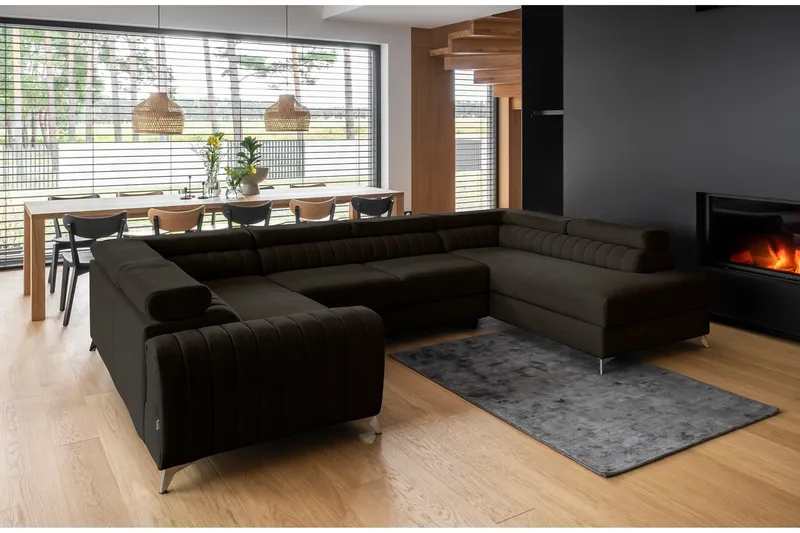 Kotori Hjørnesovesofa m. Sjeselong - Brun - Møbler - Sofaer - Sovesofaer - Hjørnesovesofa