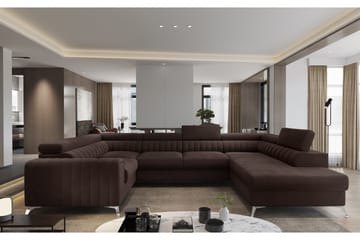 Kotori Hjørnesovesofa m. Sjeselong - Brun - Møbler - Sofaer - Sovesofaer - Hjørnesovesofa
