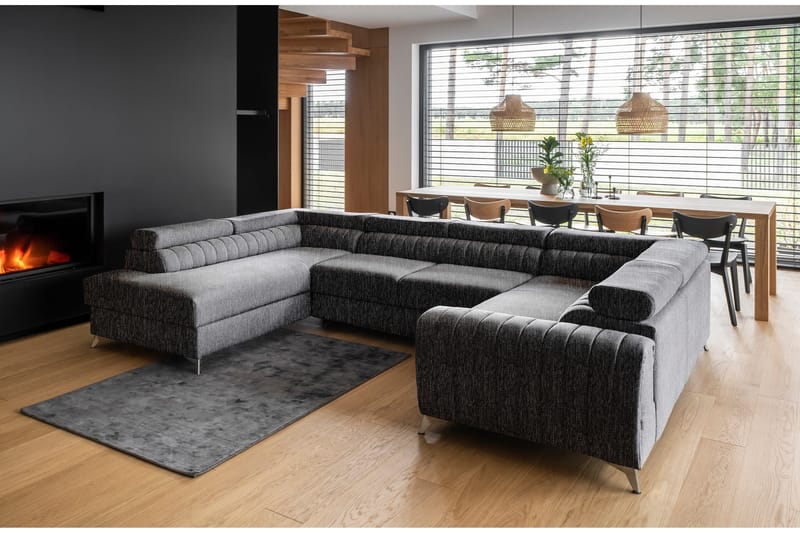 Kotori Hjørnesovesofa m. Sjeselong - Grå - Møbler - Sofaer - Sovesofaer - Hjørnesovesofa