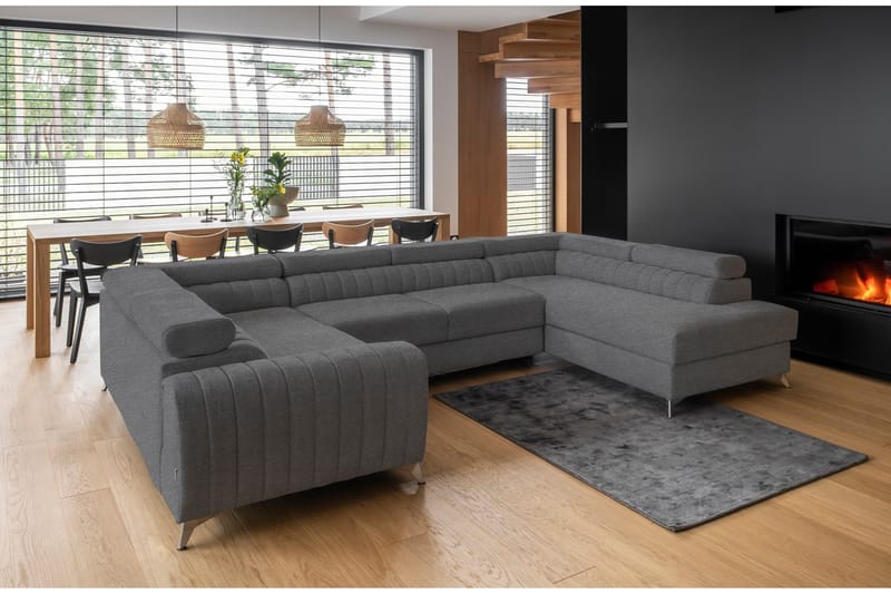 Kotori Hjørnesovesofa m. Sjeselong - Grå - Møbler - Sofaer - Sovesofaer - Hjørnesovesofa