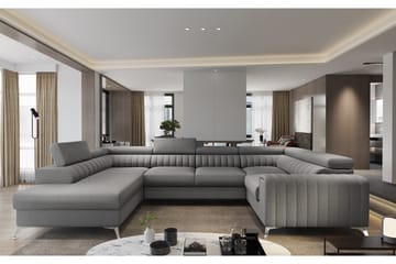 Kotori Hjørnesovesofa m. Sjeselong - Grå - Møbler - Sofaer - Sovesofaer - Hjørnesovesofa