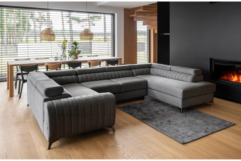 Kotori Hjørnesovesofa m. Sjeselong - Grå - Møbler - Sofaer - Sovesofaer - Hjørnesovesofa