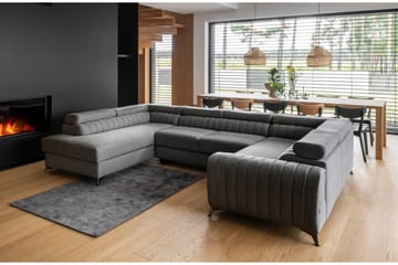 Kotori Hjørnesovesofa m. Sjeselong - Grå - Møbler - Sofaer - Sovesofaer - Hjørnesovesofa