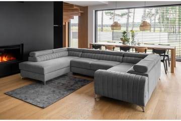 Kotori Hjørnesovesofa m. Sjeselong - Grå - Møbler - Sofaer - Sovesofaer - Hjørnesovesofa