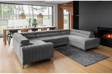 Kotori Hjørnesovesofa m. Sjeselong - Grå - Møbler - Sofaer - Sovesofaer - Hjørnesovesofa