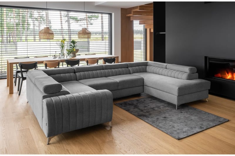 Kotori Hjørnesovesofa m. Sjeselong - Grå - Møbler - Sofaer - Sovesofaer - Hjørnesovesofa