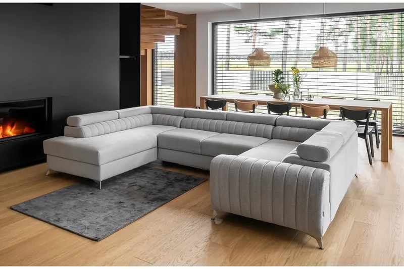 Kotori Hjørnesovesofa m. Sjeselong - Lysegrå - Møbler - Sofaer - Sovesofaer - Hjørnesovesofa
