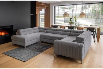 Kotori Hjørnesovesofa m. Sjeselong - Lysegrå - Møbler - Sofaer - Sovesofaer - Hjørnesovesofa