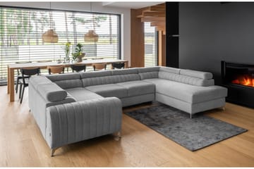 Kotori Hjørnesovesofa m. Sjeselong - Lysegrå - Møbler - Sofaer - Sovesofaer - Hjørnesovesofa
