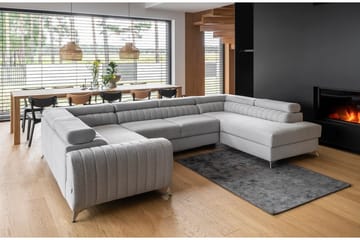 Kotori Hjørnesovesofa m. Sjeselong - Lysegrå - Møbler - Sofaer - Sovesofaer - Hjørnesovesofa