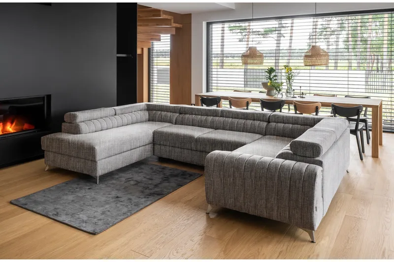 Kotori Hjørnesovesofa m. Sjeselong - Lysegrå - Møbler - Sofaer - Sovesofaer - Hjørnesovesofa