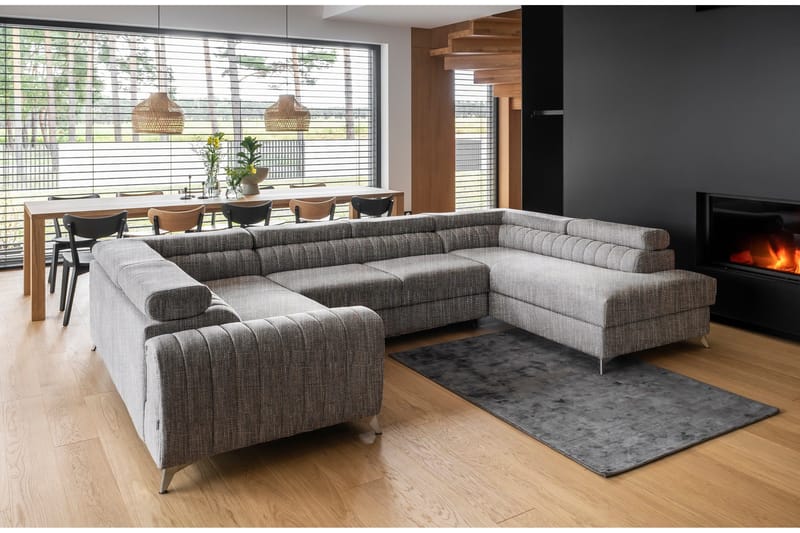 Kotori Hjørnesovesofa m. Sjeselong - Lysegrå - Møbler - Sofaer - Sovesofaer - Hjørnesovesofa
