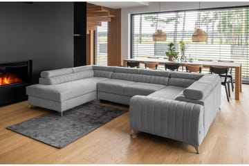 Kotori Hjørnesovesofa m. Sjeselong - Lysegrå - Møbler - Sofaer - Sovesofaer - Hjørnesovesofa
