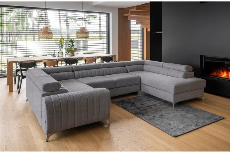 Kotori Hjørnesovesofa m. Sjeselong - Lysegrå - Møbler - Sofaer - Sovesofaer - Hjørnesovesofa