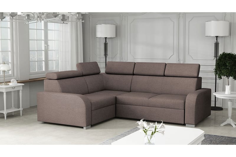 Lavona Hjørnesovesofa Vendbar - Brun - Møbler - Sofaer - Sovesofaer - Hjørnesovesofa