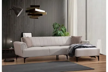 Lilesville Sovesofa med divan - Beige - Møbler - Sofaer - Sovesofaer - Hjørnesovesofa