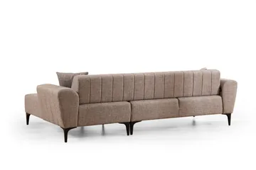 Lilesville Sovesofa med divan - Lysebrun - Møbler - Sofaer - Sovesofaer - Hjørnesovesofa