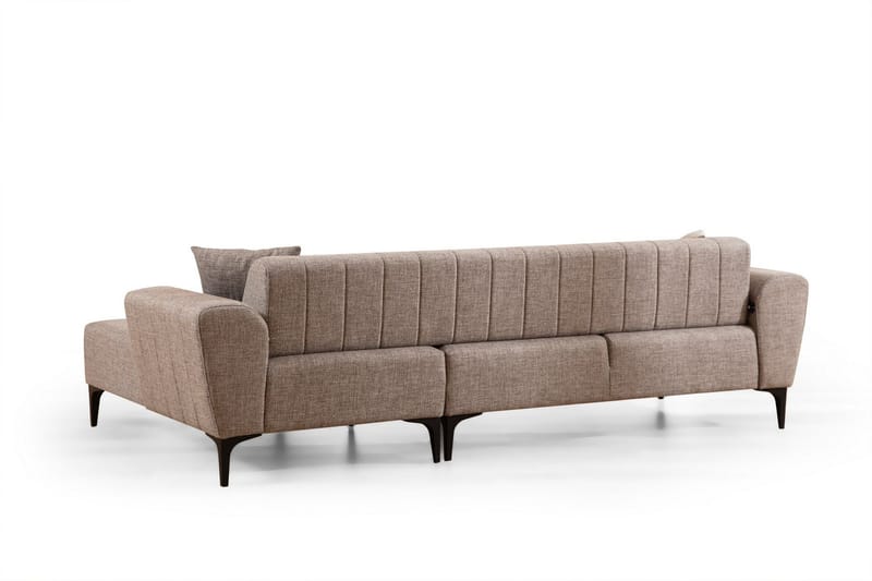 Lilesville Sovesofa med divan - Lysebrun - Møbler - Sofaer - Sovesofaer - Hjørnesovesofa