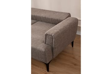 Lilesville Sovesofa med divan - Lysebrun - Møbler - Sofaer - Sovesofaer - Hjørnesovesofa
