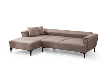 Lilesville Sovesofa med divan - Lysebrun - Møbler - Sofaer - Sovesofaer - Hjørnesovesofa