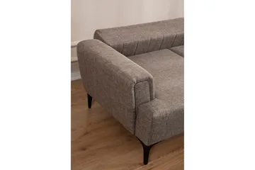 Lilesville Sovesofa med divan - Lysebrun - Møbler - Sofaer - Sovesofaer - Hjørnesovesofa