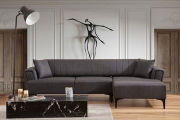 Lilesville Sovesofa med divan - Mørkegrå - Møbler - Sofaer - Sovesofaer - Hjørnesovesofa