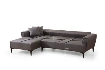 Lilesville Sovesofa med divan - Mørkegrå - Møbler - Sofaer - Sovesofaer - Hjørnesovesofa