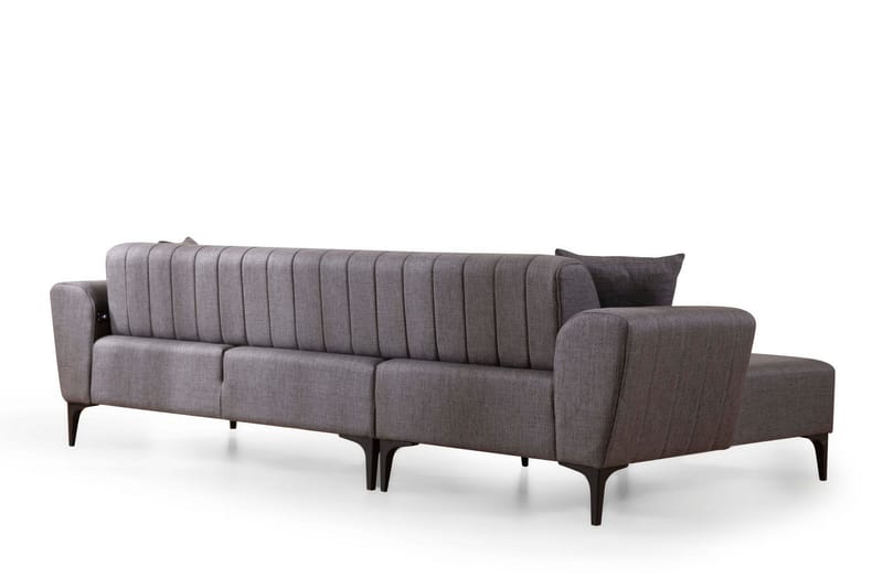 Lilesville Sovesofa med divan - Mørkegrå - Møbler - Sofaer - Sovesofaer - Hjørnesovesofa