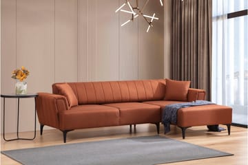 Lilesville Sovesofa med divan - Rød - Møbler - Sofaer - Sovesofaer - Hjørnesovesofa