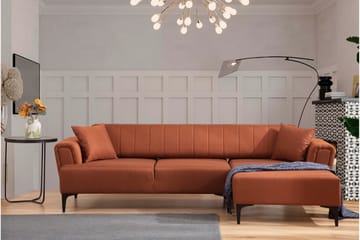Lilesville Sovesofa med divan - Rød - Møbler - Sofaer - Sovesofaer - Hjørnesovesofa